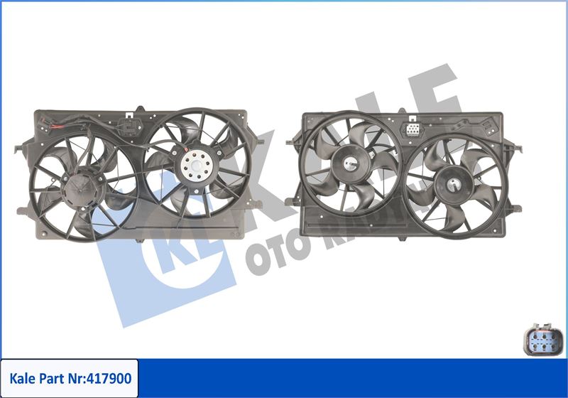 FAN MOTORU KOMPLE FORD FOCUS 98>04 (ÇİFTLİ) (+AC) (16V) - KALE - OEM 98AB