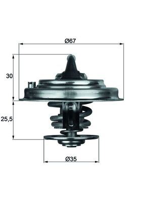 TERMOSTAT (92C) A4 1.8 QUATTRO-A4 2.4-2.8-A6 1.8T QUATTRO-2.4-2.8-PASSAT 1.8T 20V - MAHLE - OEM 078121113H