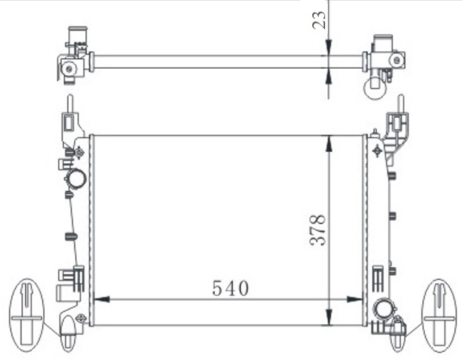 MOTOR SU RADYATORU LINEA 1.4 MPI 540×378X23  MANUEL SANZUMAN - ORIS - OEM 51784706