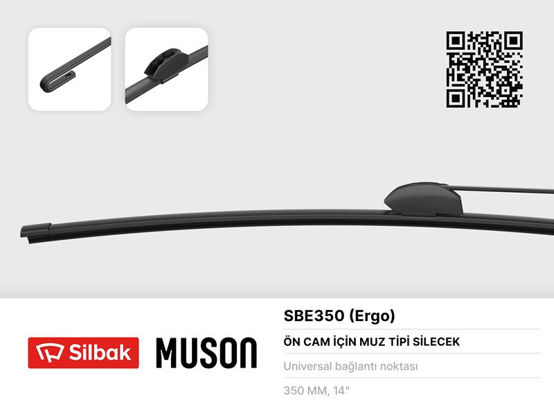 SİLECEK SÜPÜRGESİ MUZ TİPİ 350mm ÜNİVERSAL KANCALI (ERGONOMİK) - SILBAK