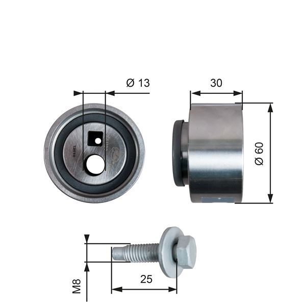 EKSANTRIK GERGI RULMANI P206 306 307 406 607 PARTNER BERLINGO JUMPY XSARA SCUDO EXPERT 1.9D 2.0HDI - GATES - OEM SU00100088