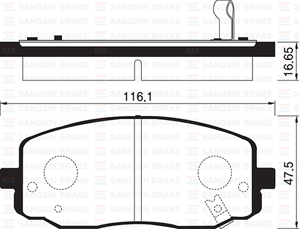 ÖN FREN BALATA HYUNDAI i10 1,1L CRDI 08-> / KIA - SANGSIN - OEM 581010XA10