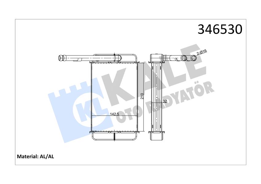 KALORIFER RADYATORU FORD TRANSIT (AL/BRZ) - KALE RADYATOR - OEM 89VW18476BA
