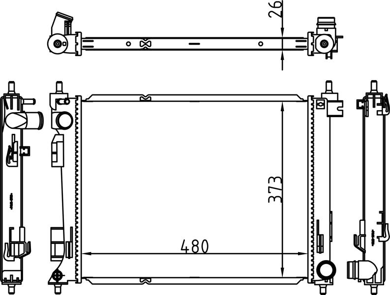 RADYATOR BRAZING KIA RIO IV 1.4 CRDI 16- 480×373X26 MT  #### - ORIS - OEM 25310H8400