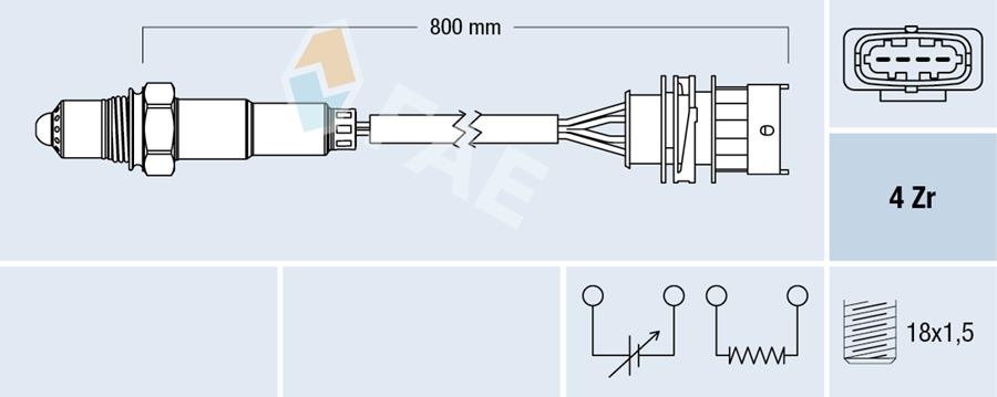 OKSIJEN SENSORU 2. KONUM ASTRA G-VECTRA B-CORSA C Z14XE-Z16XE - FAE - OEM 855360