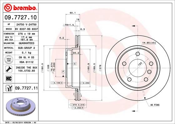 FREN DISKI ARKA BMW E36 E46 — BREMBO 09772711 - BREMBO - OEM 34216864903