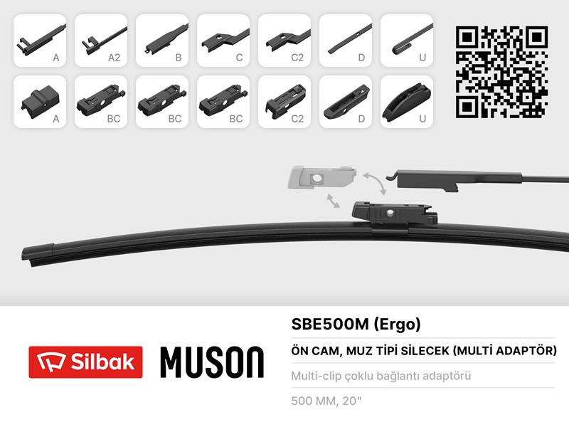 SİLECEK SÜPÜRGESİ MUZ TİPİ 500mm A. BC.C2.D VE U T - SILBAK