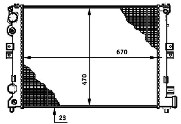 RADYATÖR JUMPY-EXPERT-SCUDO-1.9D-2.0JTD (AC+KLİMASIZ+MEK) (669x470x27) - MAHLE - OEM 1301.W2