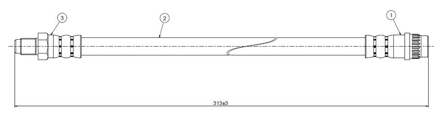 FREN HORTUMU ON R19 31 CM - CAVO - OEM 7700832611
