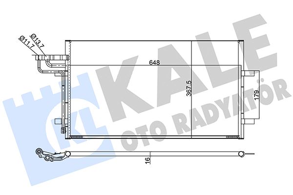 KLİMA RADYATORU KONDENSERİ FOCUS CMAX (03-07) 1.6-1.8-2.0-1.6TDCI-1.8TDCI-2.0TDCI (628x371x16) - KALE - OEM 3M5H19710CC
