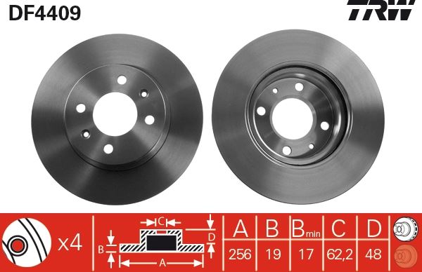 ON FREN DISKI AYNASI HAVALI HYUNDAI GETZ 03> 1.5 CRDI 256 mm - TRW - OEM 517121C050