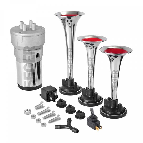 KORNA KOMPRESÖRLÜ ÜÇ PLASTİK BORULU 12V KROM RENKLİ - SEGER