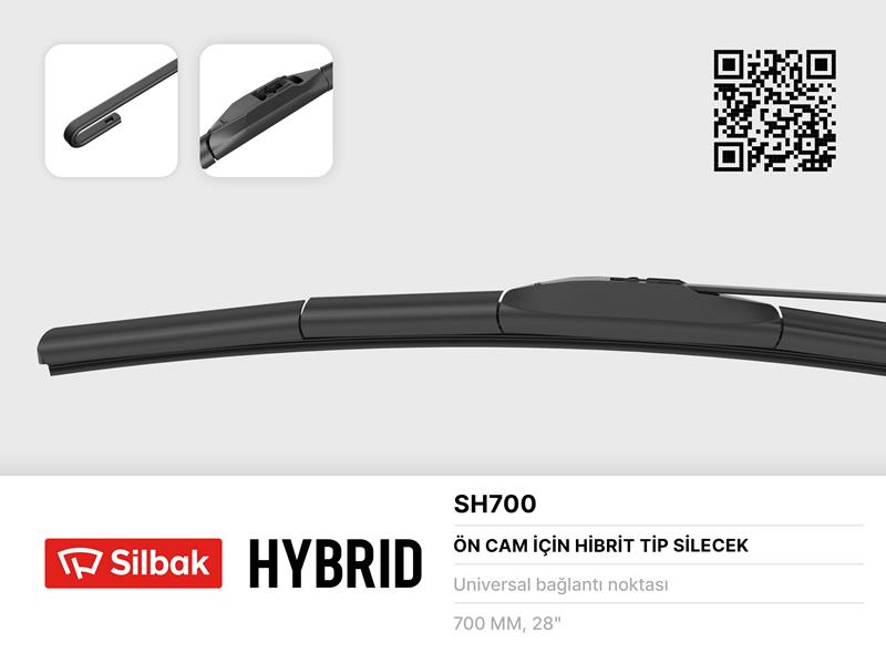 SİLECEK SÜPÜRGESİ HYBRID TİPİ 700mm ÜNİVERSAL - SILBAK
