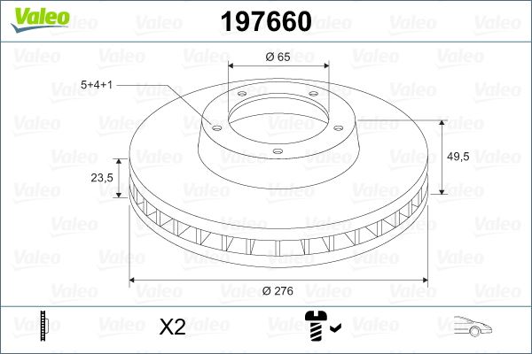 ÖN FREN AYNASI GOLF 7 (12-) LEON A3 (13-) OCTAVIA (12-) (276x23.5x9DL) HAVALI - VALEO - OEM 5Q0615301A