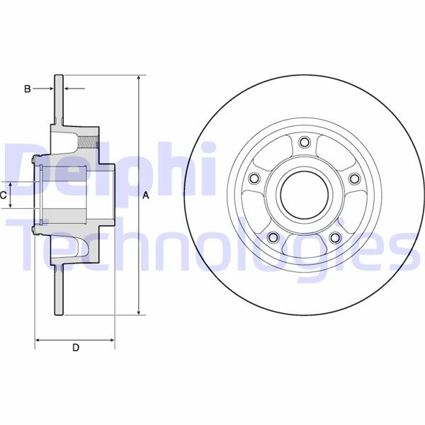 FREN DISKI [5D-260MM] CLIO IV 1.6 RS 13- M5M 400 - DELPHI - OEM 432007556R