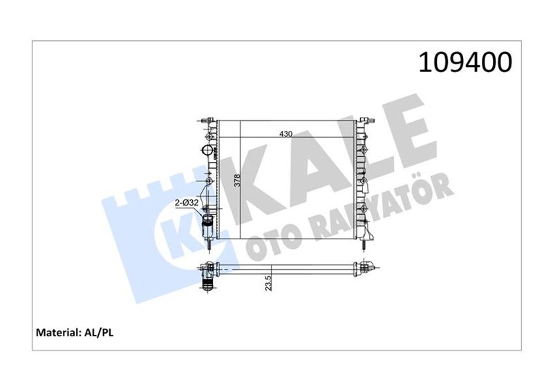 RADYATÖR CLIO II-LOGAN 04>KNG 01>MGN 96>1 - KALE - OEM 7700838134