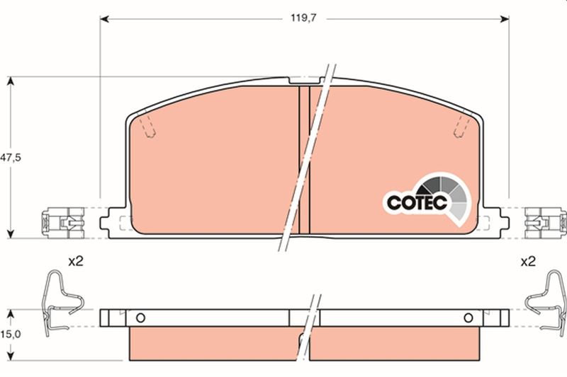 ÖN FREN BALATA TOYOTA COROLLA 1.6L 4A-F AE92 88-91 / COROLLA 1.3L 2E EE90 EE100 88-98 / STARLET 1.3L 4E-FE EP91 96-98 - TRW - OEM 0449112231