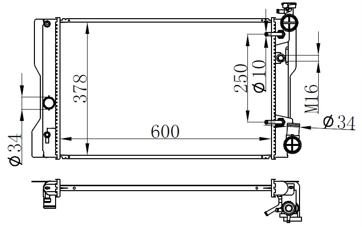 RADYATOR BRAZIN AT 599×372X26 TOYOTA COROLLA 1.6İ 07-  #### - ORIS - OEM 1641022181