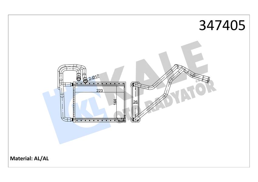 KALORİFER RADYATÖRÜ KIA CERATO 1.5L D4FA CRDİ 05-0 - KALE - OEM 971382F000