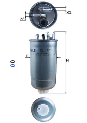 YAKIT FİLTRESİ PUNTO-LEON-TOLEDO II-OCTAVIA-BORA-GOLF IV-PASSAT-LT 28-35-LT 28-46 1.9 TDI - MAHLE - OEM 1J0127401A