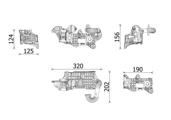 EGR SOĞUTUCU KÜTÜĞÜ KOMPLE P301-P208-P2008-P3008-P5008-PARTNER-BERLINGO-JUMPY-C3-C4-C-ELYSEE 1.5 BlueHDI DV5 TOURNEO-FOCUS IV 17> COURIER 17> KUGA III 19> 1.5 ECOBLUE FIAT DOBLO 24> 1.5D MJET - MAHLE - OEM 9813050280