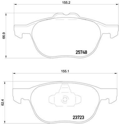 ÖN BALATA FOCUS 04>18) CMAX 07>19 KUGA I -II 08>14 VOLVO V40 19> C30 06>12 S70 08>13 S40 04>12 V50 04>12 MAZDA 3 03>09 5 05>09 - BREMBO - OEM MECV6J2K021AA