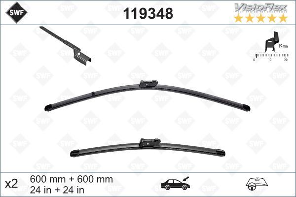 SILECEK SUPURGESI TAKIMI 600mm / 600mm MERCEDES W204 S204 C218 X218 W212 C207 SWF - VALEO - OEM A2048203145