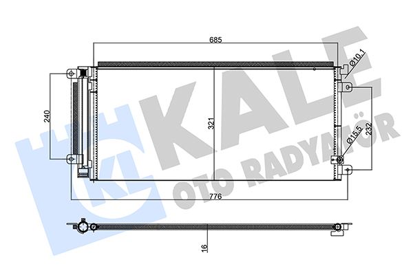 KONDENSER HONDA CIVIC X 1.0 VTEC 17- 1.5 VTEC 17- 1.0 İVTEC 18- - KALE - OEM 80100TBCA01