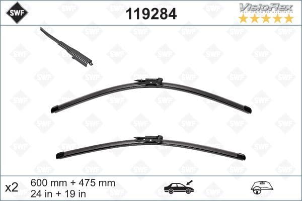 SILECEK SUPURGESI TAKIMI 600mm / 475mm MERCEDES W1...