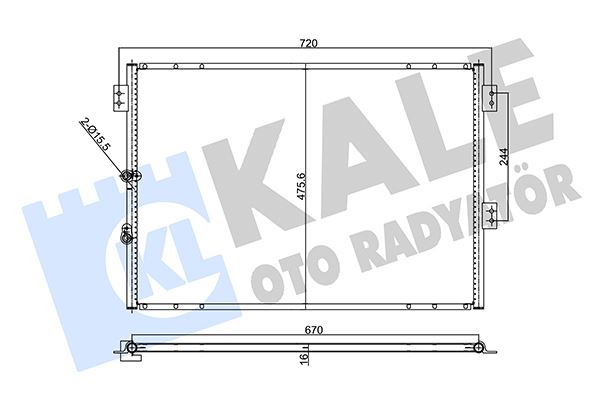KONDENSER TOYOTA HIACE-COMMUTER V 2.5 D-4D 06--HIACE IV 2.4-2.4 4WD-2.4 D 95--HIACE V 2.7 4WD-2.5 D- - KALE - OEM 8846026330