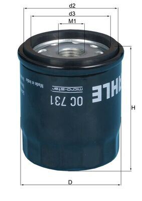 YAĞ FİLTRESİ Spin-on oil filter — MAHLE OC731 - MAHLE