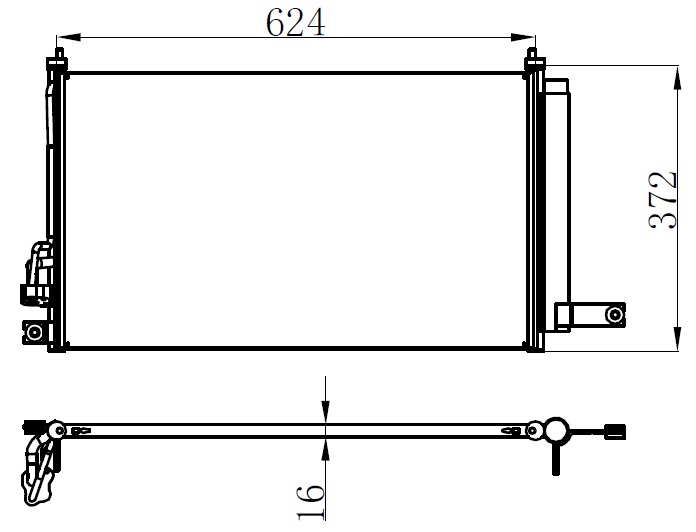 KLİMA KONDENSERİ KIA RİO 1.4-1.6 05=> (625X360X16) (OTO.-MEK.) - ORIS - OEM 976061G000