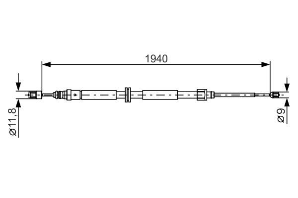 FREN TELİ. 1940 MM — BOSCH 1987482325 - BOSCH