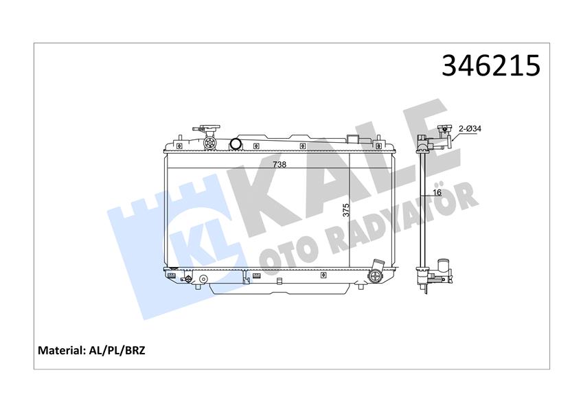RADYATOR RAV 4 II AL PL BRZ - KALE - OEM 1640028130