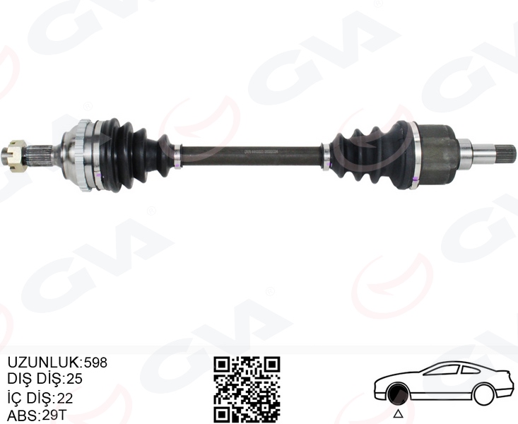 KOMPLE AKS SOL ON PEUGEOT 306 (7B.N3.N5) 1.6i M-T ABSLI 29 DIS (93-02) - GVA - OEM 3272.W2
