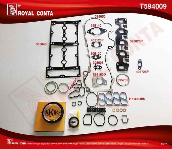 MOTOR TAKIM CONTA(KEÇELİ+S.LASTİK-SKC'SİZ) DOBLO-P...