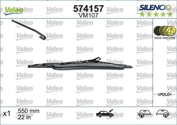 (x) SİLECEK (SILENCIO) SPOİLERLİ 55 CM X1 VM107 ALFA 147 BMW E36 SWF 116606 - VALEO - OEM 61613424489