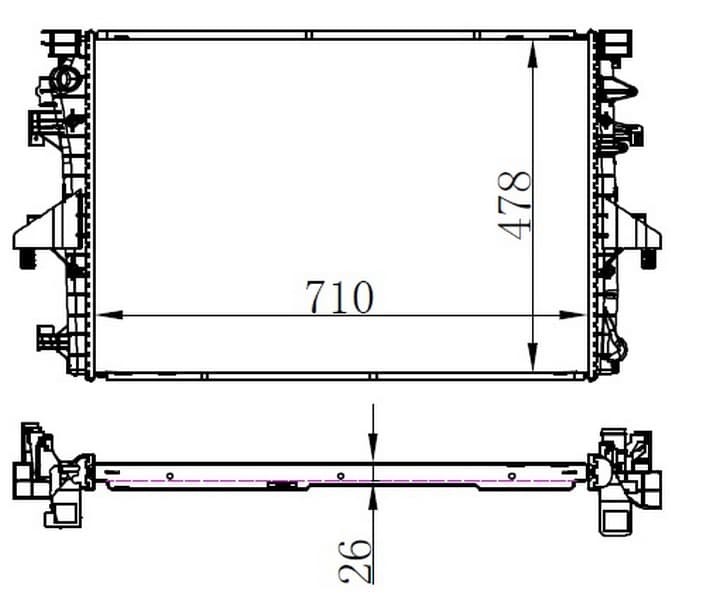 RADYATOR BRAZİNG MT(710X478X26)T6 2.0 TDI (T6) 652...