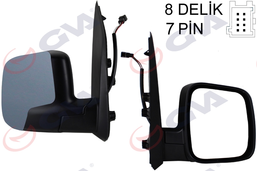 DIŞ DİKİZ AYNASI SAĞ FIORINO-BIPPER-NEMO 07> ELEKTRİKLİ+ISITMALI+SENSÖRLÜ+ASTARLI+KONVEKS 7 FİŞ VM-6115EHPSR - GVA - OEM 735460567