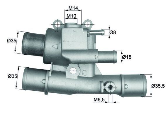 TERMOSTAT (KOMPLE) PALIO-ALBEA-BRAVO-BRAVA-MAREA 96=> 1.6 16V (88C) (C787.88) - MAHLE - OEM 46523733