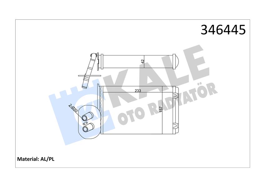 KALORİFER RADYATÖRÜ VW TRANSPORTER T4 1.9D-TD-2.0D - KALE - OEM 701820031