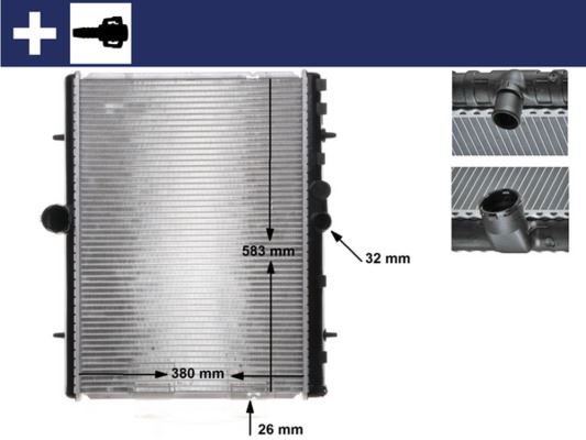 Kühlmittelkühler CITROEN JUMPY/ FIAT SCUDO — MAHLE CR889000S - MAHLE