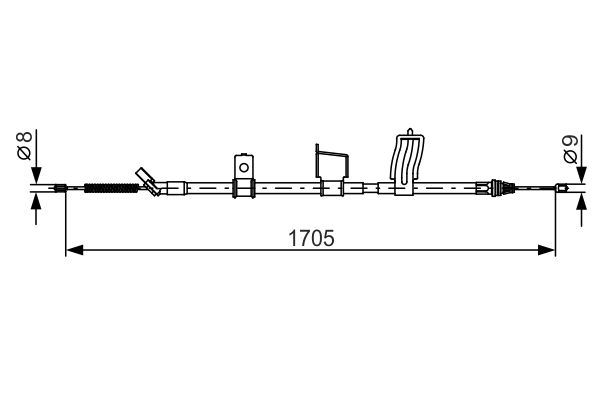 FREN TELİ. 1705 MM — BOSCH 1987482339 - BOSCH