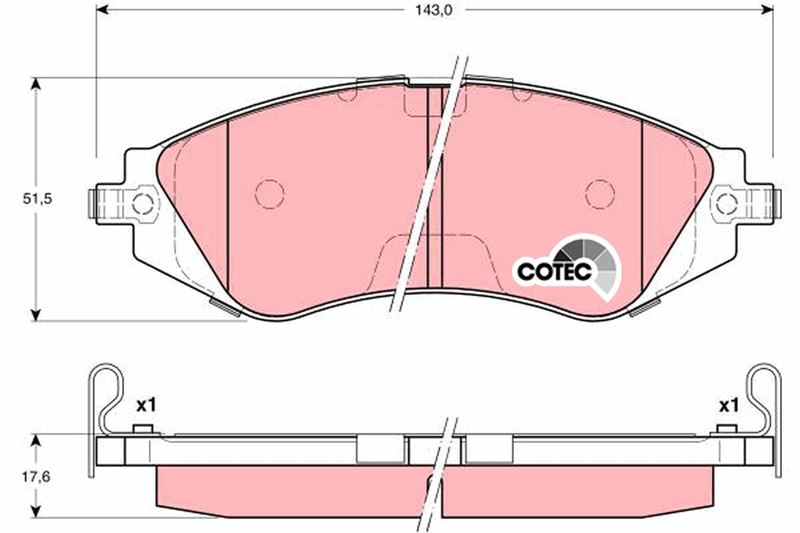 ÖN FREN BALATASI LACETTI 1.4-1.6-1.8 2.0D 04> NUBIRA 1.4-1.6-1.8 2.0D 04> - TRW - OEM 96405129