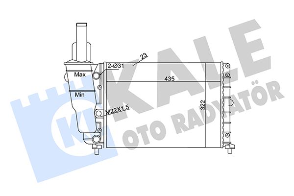 RADYATÖR AL/MKNK PUNTO-LANCIA Y 1.1-1.2 SPI 93=> - KALE - OEM 46446734