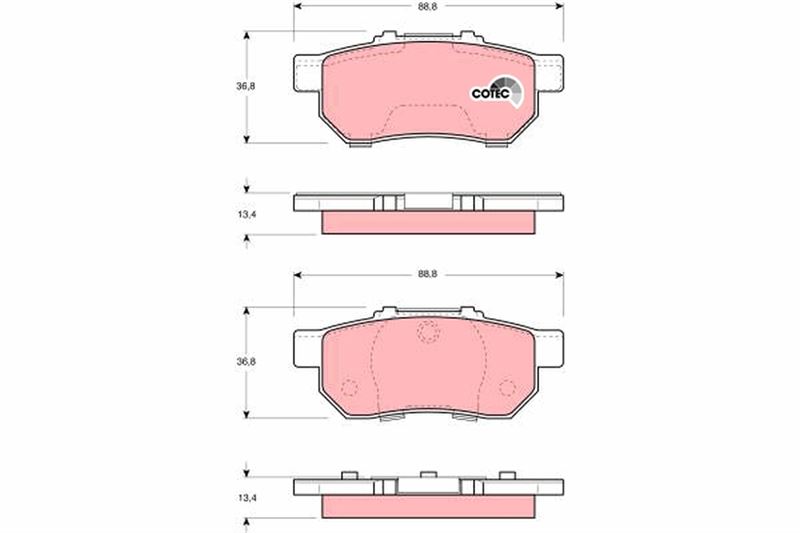 ARKA FREN BALATA HONDA CIVIC 1.6L B16A2 VTEC 16v 1 - TRW - OEM 43022SR3G00