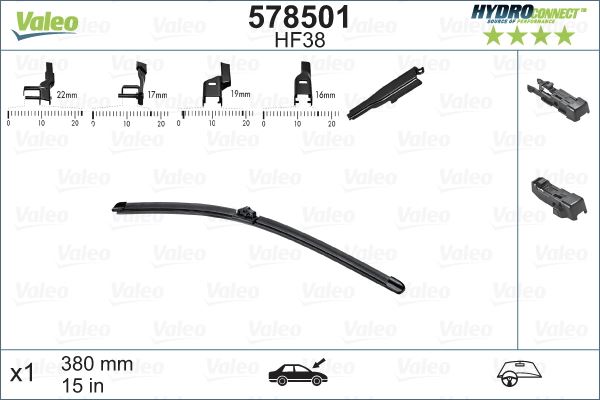 SİLECEK SÜPÜRGESİ ÖN FORD COURIER 14> TEK (380mm) - VALEO - OEM 8X1955426A