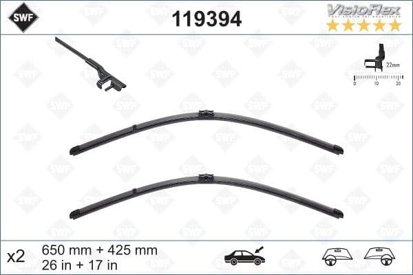 SİLECEK SÜPÜRGESİ ÖN TAKIM FORD FOCUS 04> ÖLÇÜL...