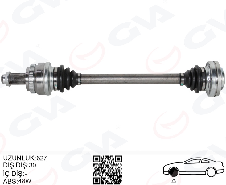 KOMPLE AKS ARKA SOL BMW X3 E83 04> (627MM) - GVA - OEM 31217540115