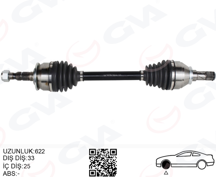 KOMPLE AKS SOL OPEL ASTRA K 1.4 TURBO-1.6 CDTI M/T (15-) - GVA - OEM 13367061